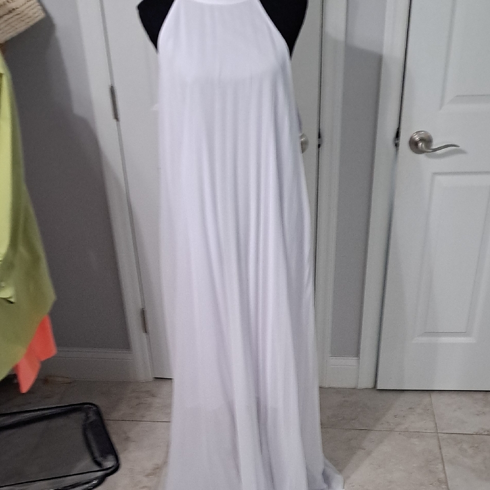 Elegant White Halter Maxi Dress